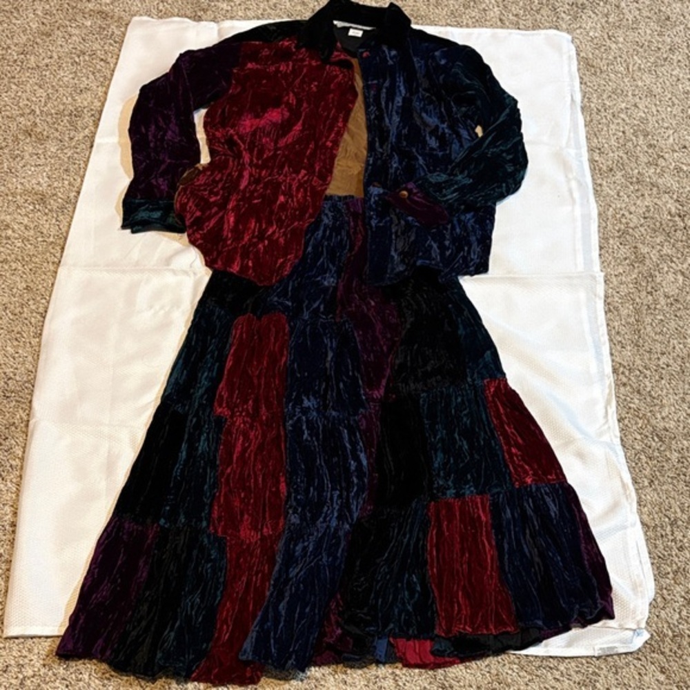 Broomskirts Dallas Velvet Skirt and Jacket Set